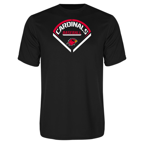  Black Performance Tee - Baseball Geometric Plate