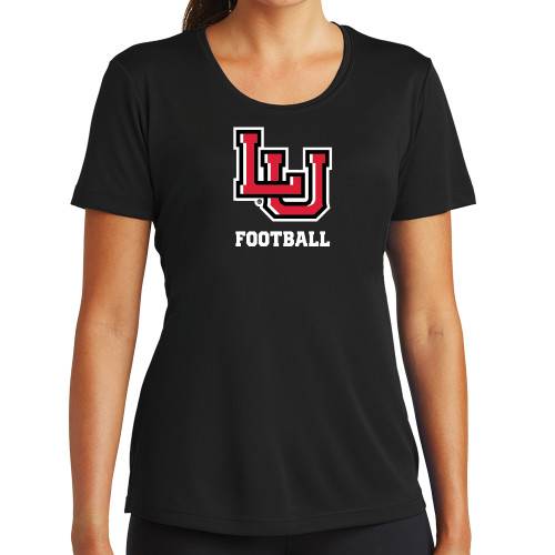  Womens Black Performance Tee - Football