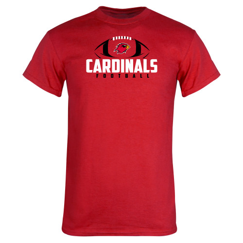  Red T Shirt - Football Stacked Ball Design