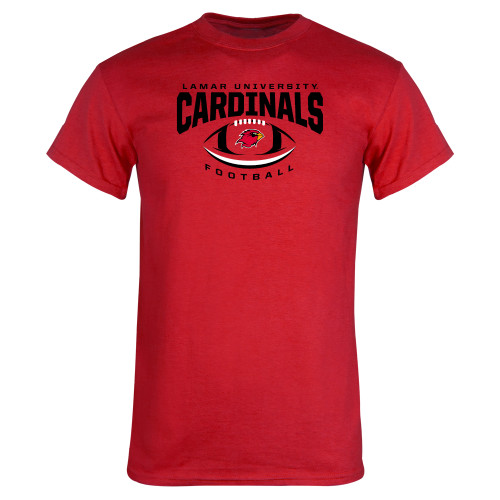  Red T Shirt - Football Arched Over Ball