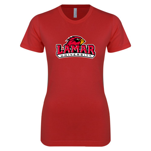 Lamar Next Level Womens Red Boyfriend T