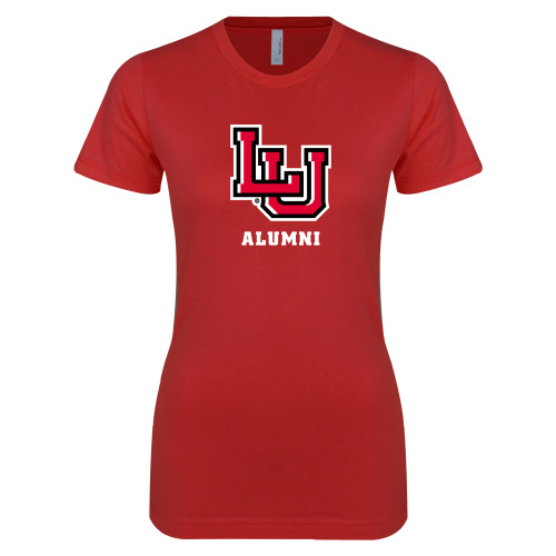  Next Level Womens Red Boyfriend Tee - Alumni