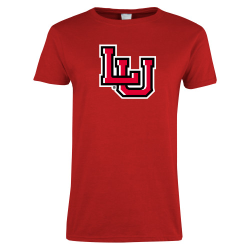  Womens Short Sleeve Red Tee - Interlocking LU