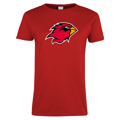  Womens Short Sleeve Red Tee - Cardinal Head