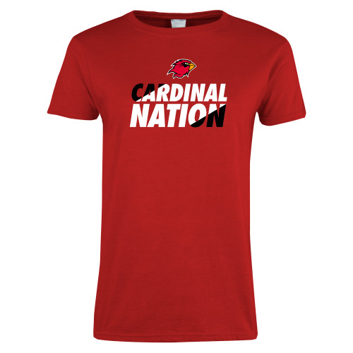  Womens Short Sleeve Red Tee - Cardinal Nation