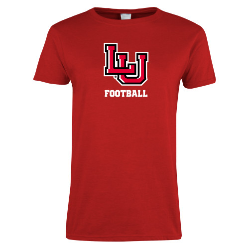  Womens Short Sleeve Red Tee - Football