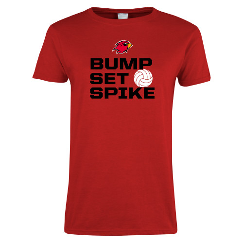  Womens Short Sleeve Red Tee - Bump Set Spike