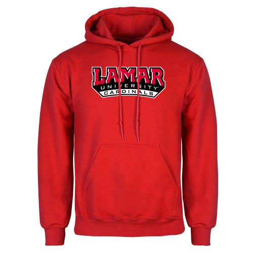  Red Fleece Hoodie - Lamar University Cardinal Stacked