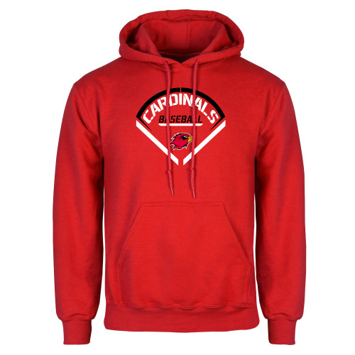  Red Fleece Hoodie - Baseball Geometric Plate