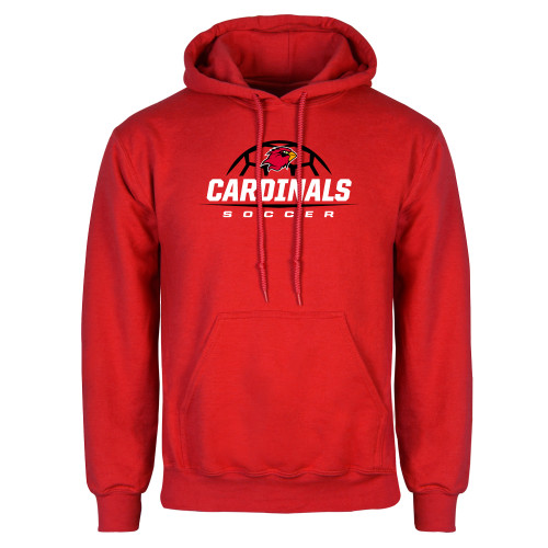  Red Fleece Hoodie - Soccer Half Ball Design