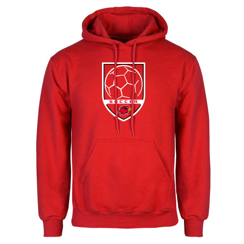  Red Fleece Hoodie - Soccer Shield Design