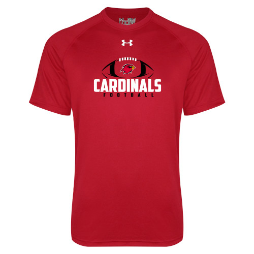  Under Armour Red Tech Tee - Football Stacked Ball Design