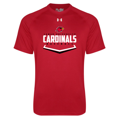  Under Armour Red Tech Tee - Baseball Plate Design