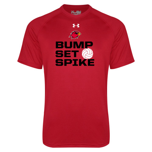  Under Armour Red Tech Tee - Bump Set Spike