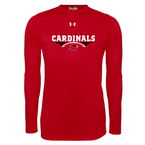  Under Armour Red Long Sleeve Tech Tee - Football Geometric Design