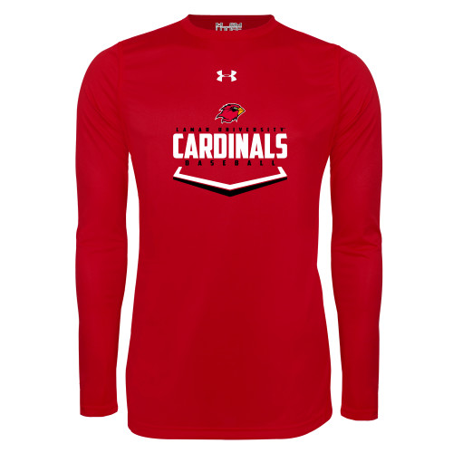  Under Armour Red Long Sleeve Tech Tee - Baseball Plate Design