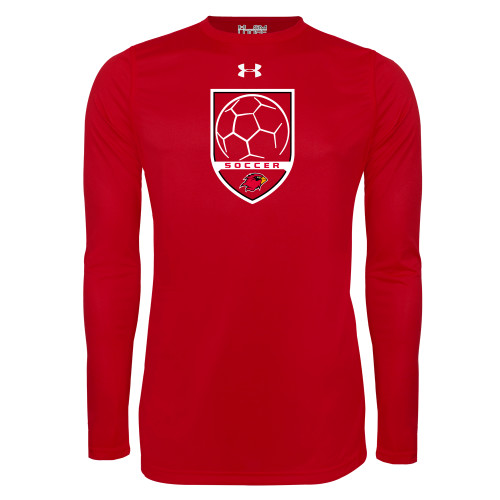  Under Armour Red Long Sleeve Tech Tee - Soccer Shield Design