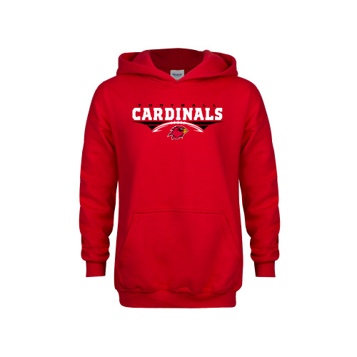  Youth Red Fleece Hoodie - Football Geometric Design