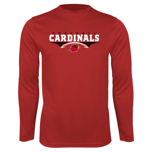  Red Performance Long Sleeve Shirt - Football Geometric Design