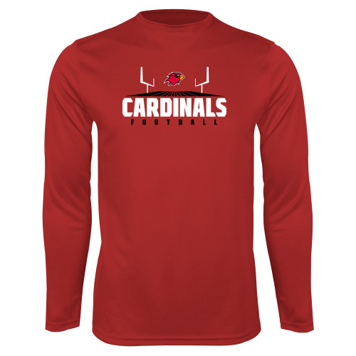  Red Performance Long Sleeve Shirt - Football Goal Design