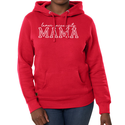 Lamar Fall Rush Ladies Red Sponge Fleece Hoodie