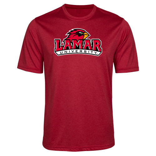  Red Heather Performance Contender Tee - Primary Mark