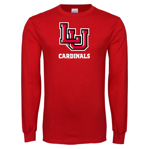  Red Long Sleeve T Shirt - LU Cardinals Stacked