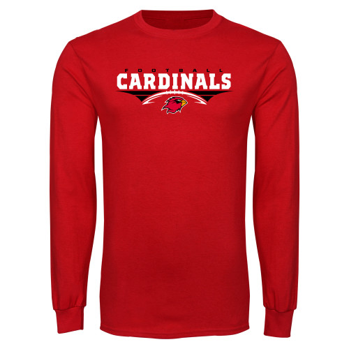  Red Long Sleeve T Shirt - Football Geometric Design