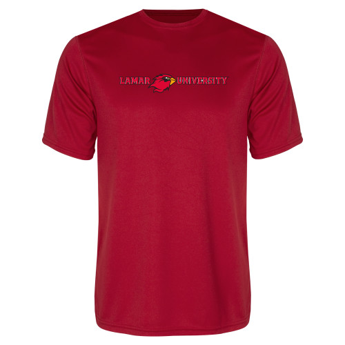  Red Performance Tee - Lamar University Flat