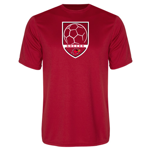  Red Performance Tee - Soccer Shield Design