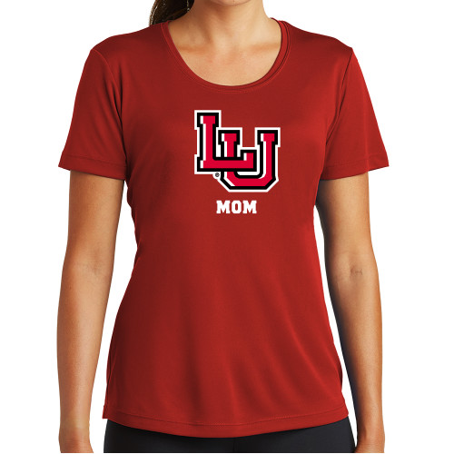  Womens Red Performance Short Sleeve Tee - Mom