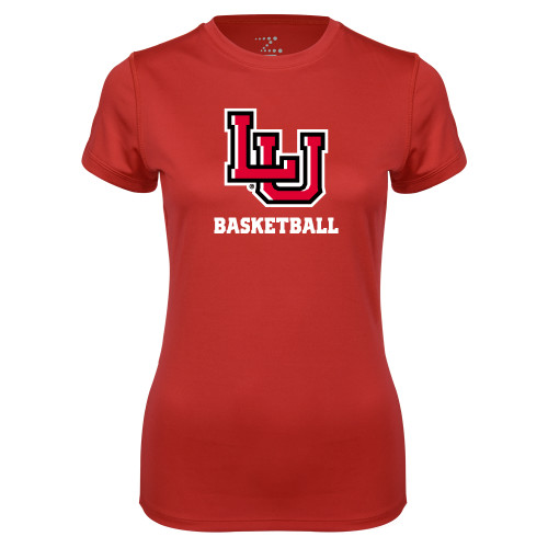  Womens Red Performance Short Sleeve Tee - Basketball