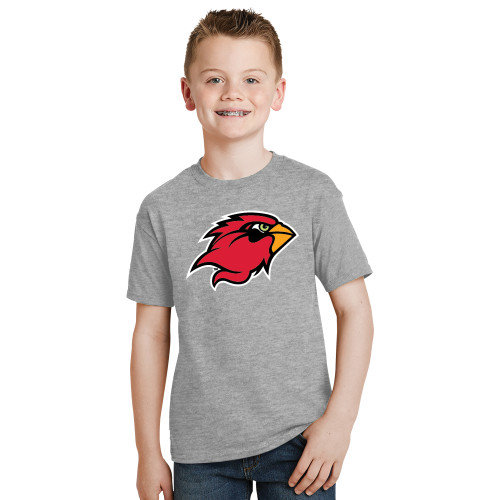  Youth Grey T-Shirt - Cardinal Head