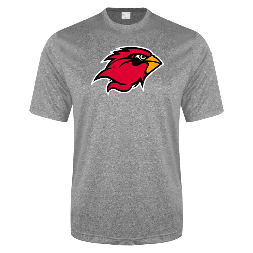  Grey Heather Performance Contender Tee - Cardinal Head