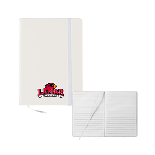 Lamar 5x7 White Hard Cover Journal