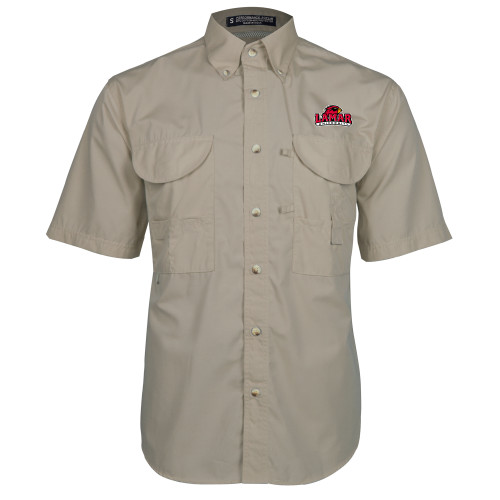 Lamar Khaki Fishing Shirt Performance Short Slee