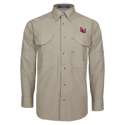 Lamar Khaki Fishing Shirt Performance Long Slee