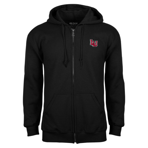  Black Fleece Full Zip Hoodie - Interlocking LU