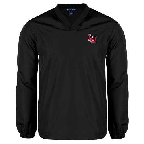  Black V Neck Raglan Windshirt - Interlocking LU