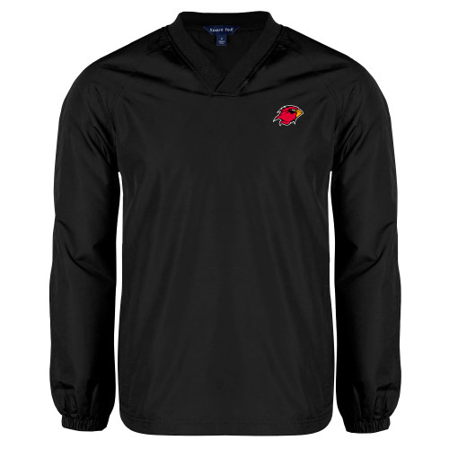  Black V Neck Raglan Windshirt - Cardinal Head