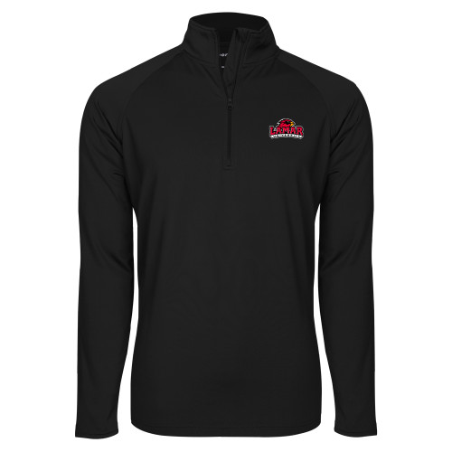 Lamar Sport Tek Black Sport Wick Stretch 1/2 Zip Pullov