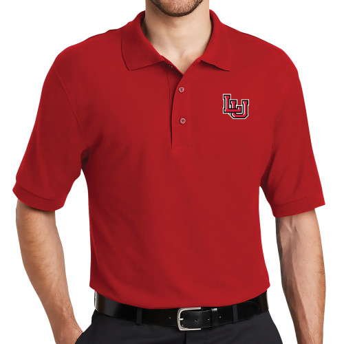  Red Silk Touch Polo - Interlocking LU