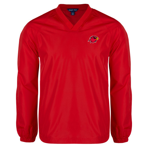  Red V Neck Raglan Windshirt - Cardinal Head