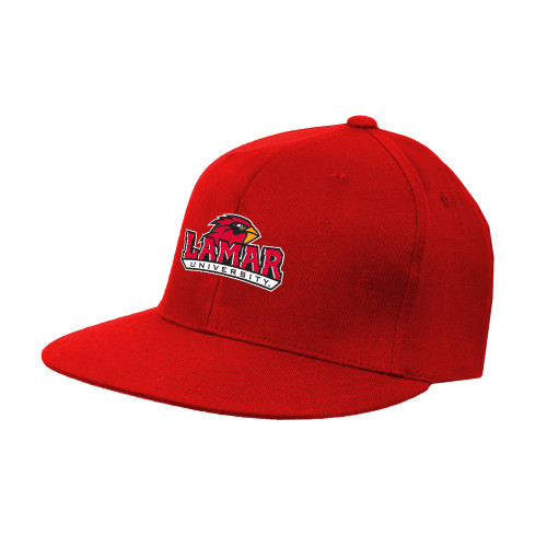 Lamar Red Flat Bill Snapback Hat