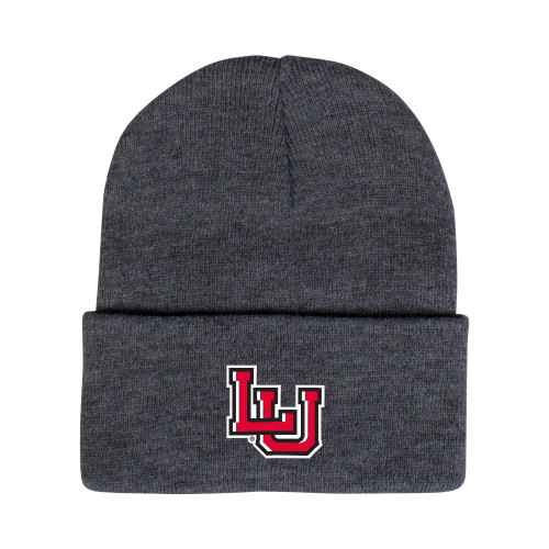  Grey Knit Beanie w/Cuff - Interlocking LU