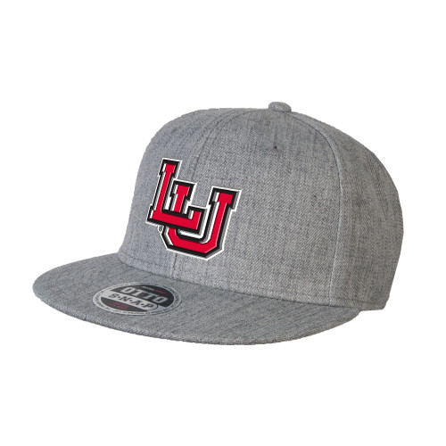 Lamar Heather Grey Wool Blend Flat Bill Snapback Hat