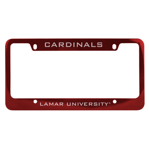 Lamar Metal Red License Plate Frame