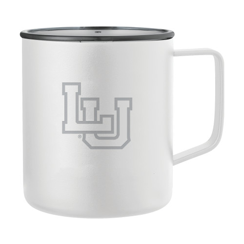  Rover Camp Vacuum Insulated White Mug 14oz - Interlocking LU Engraved