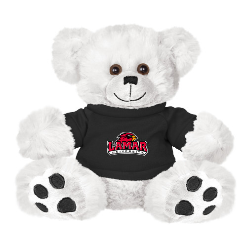 Lamar Plush Big Paw 8 1/2 inch White Bear w/Black Shirt