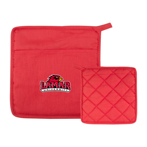 Lamar Quilted Canvas Red Pot Holder